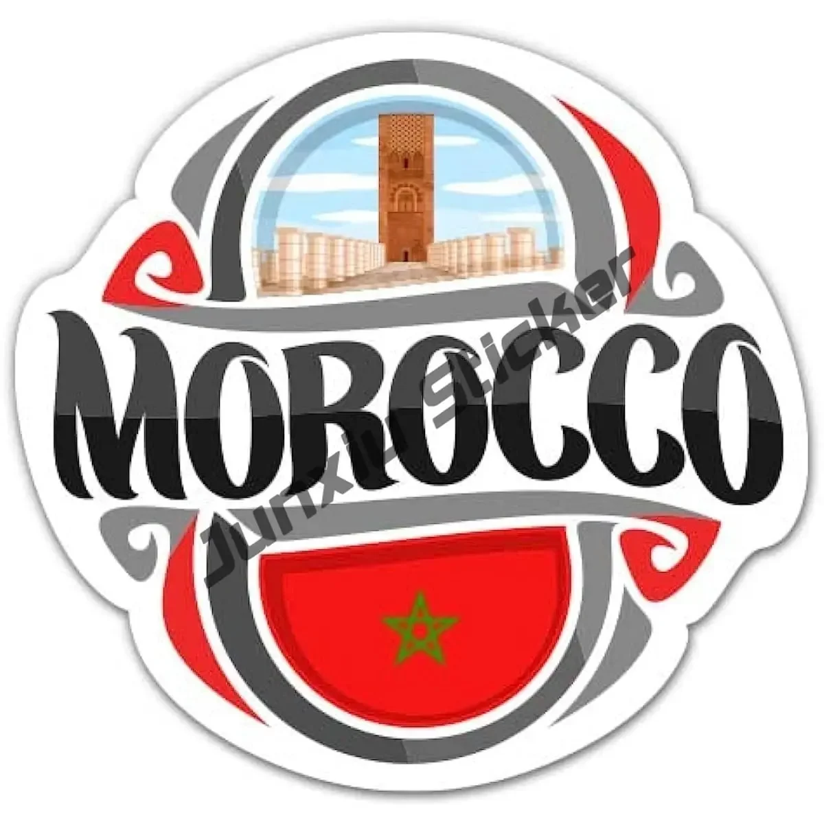 Индивидуальная наклейка с гербом Марокко самоклеящаяся водостойкая для