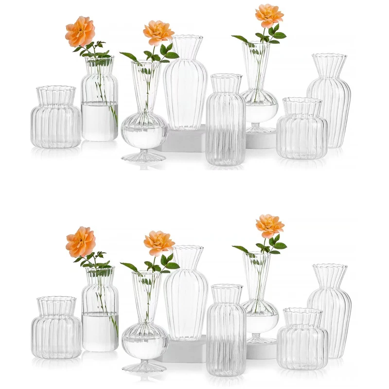 

Small Bud in Bulk Clear Optical Glass for Table Centerpiece Set of 16