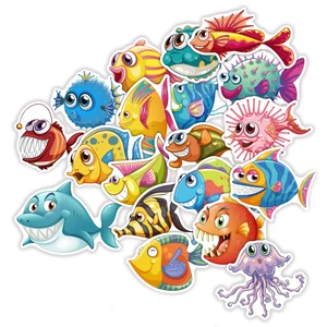 td zw 40 pcslot cute cartoon sea fishes stickers for car laptop skateboard pad bicycle ps4 phone luggage decal toy sticker free global shipping