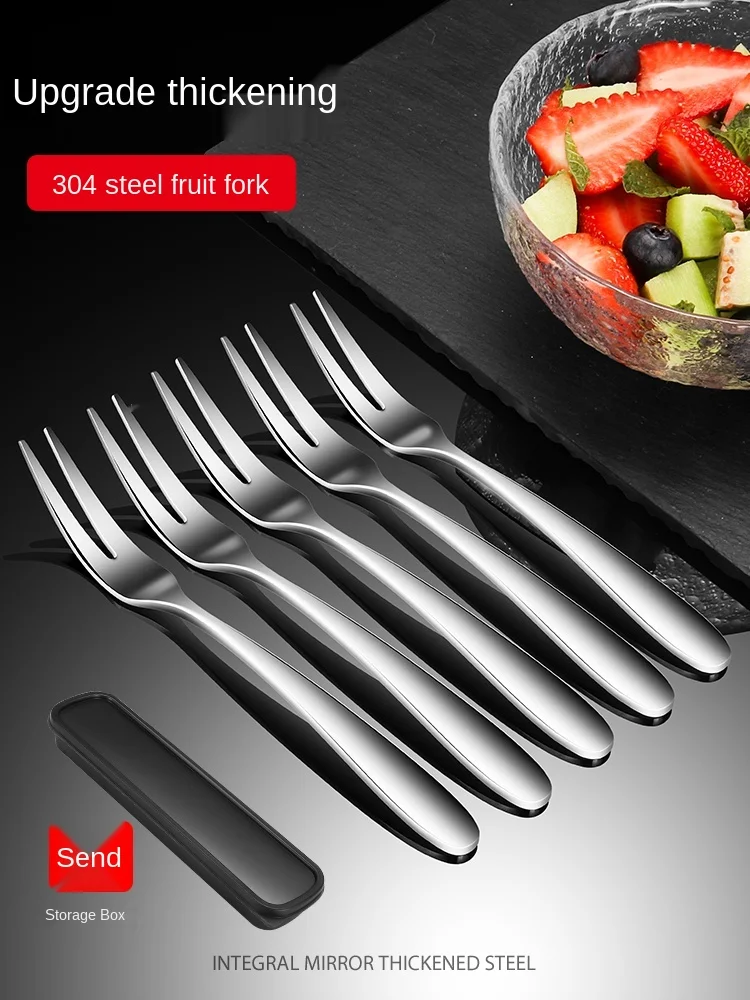 304 stainless steel thickened fruit fork set home creative lovely fruit fruit inserted children's fork