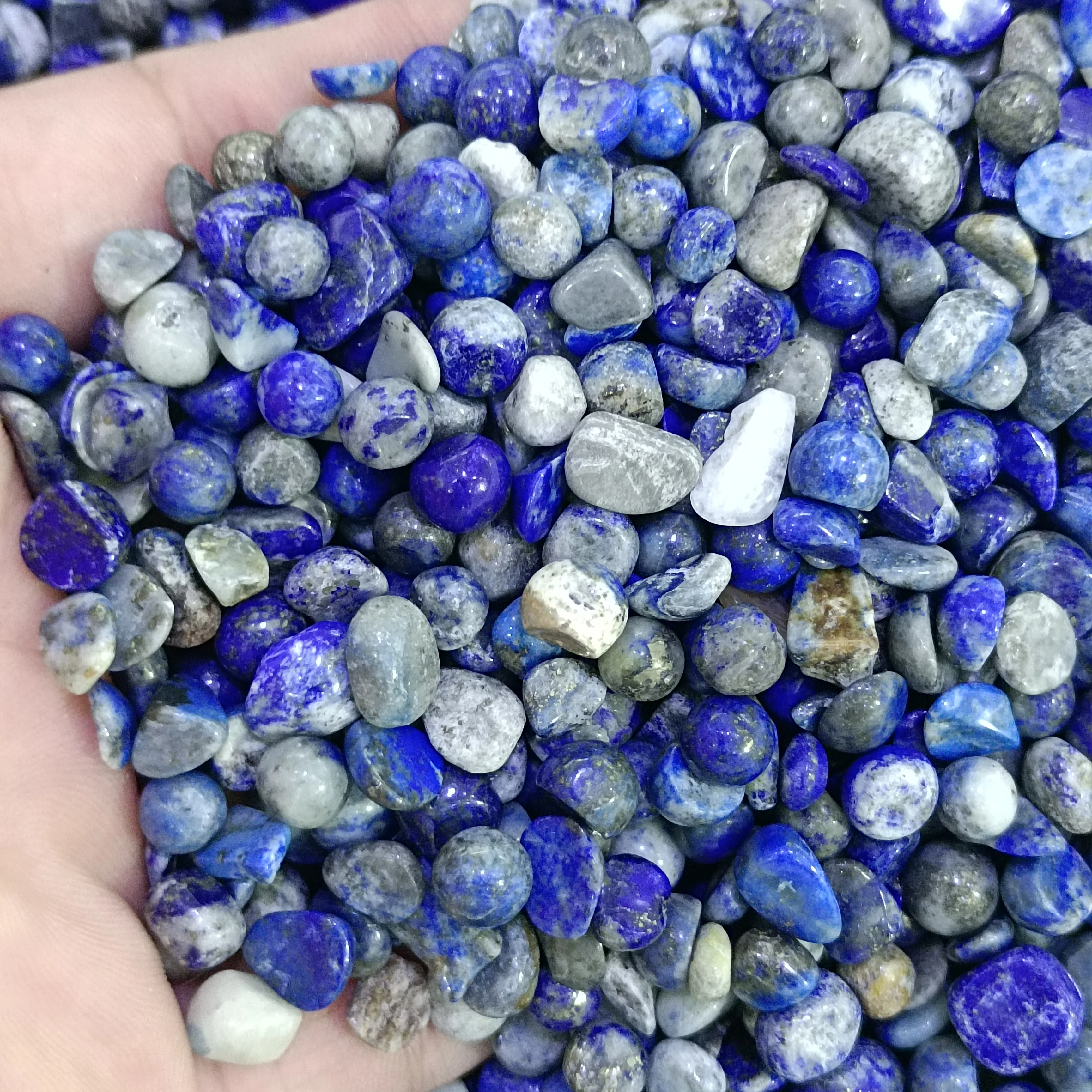 

5-7mm 100g Natural crystals Lapis Lazuli Quartz Polished Gravel With the shape healing Specimen Fish Tank decor stones