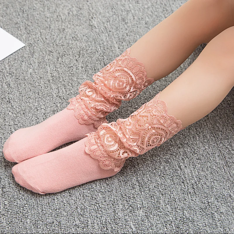 Women's Black Lace Stockings Transparent Ankle Lace Stockings Pure Cotton Japanese Style Princess Socks Lolita Lady Cute Socks