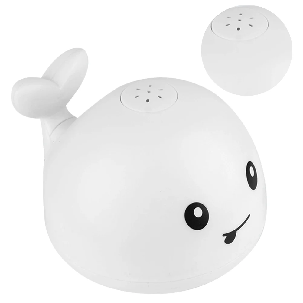 

1pc Bathtub Automatic Sensor Water Spraying Cartoon Whale Electric Lighting Shower Battery (White)