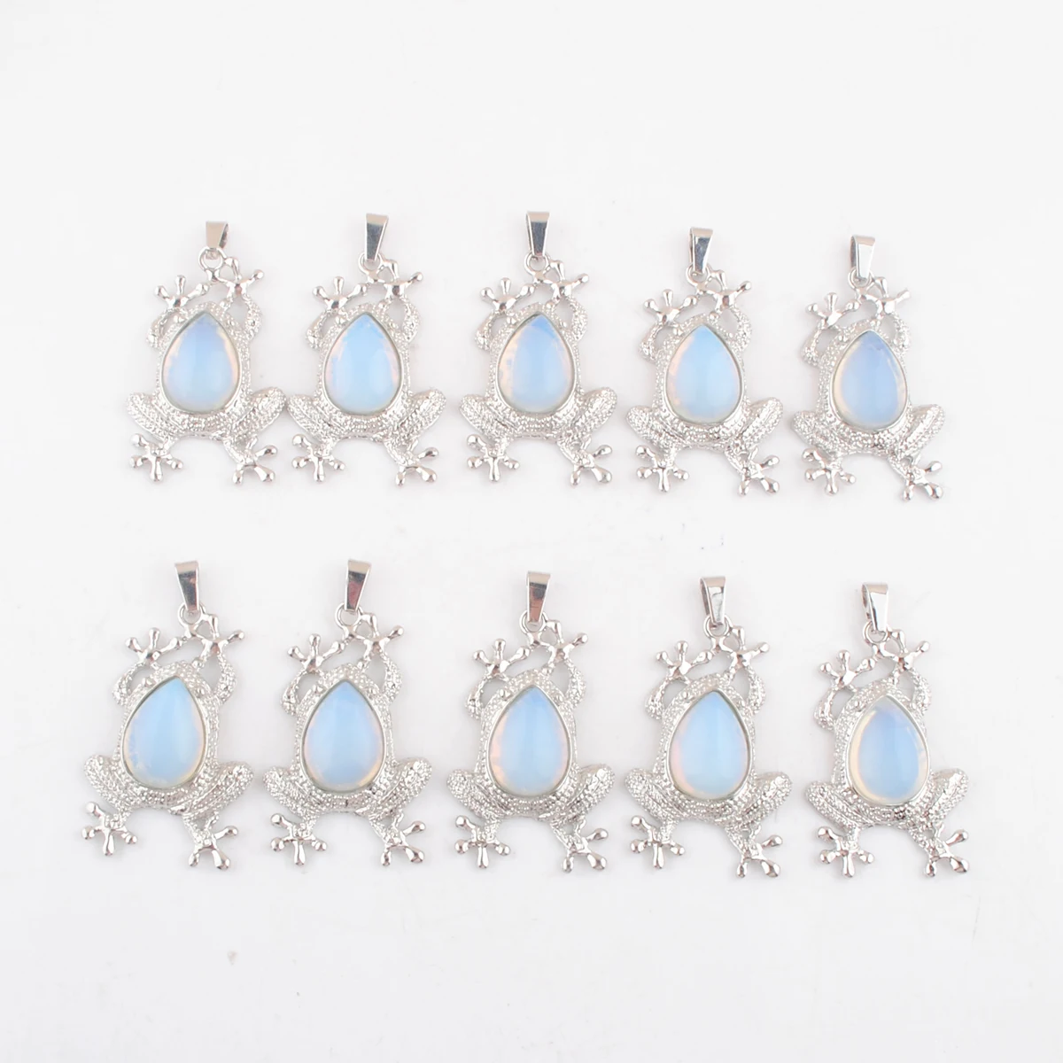 

Natural Opal Stone Pendant Frog Shape Charms For Ornaments Jewelry Making DIY Finding Craft Wholesale 10Pcs TN4627