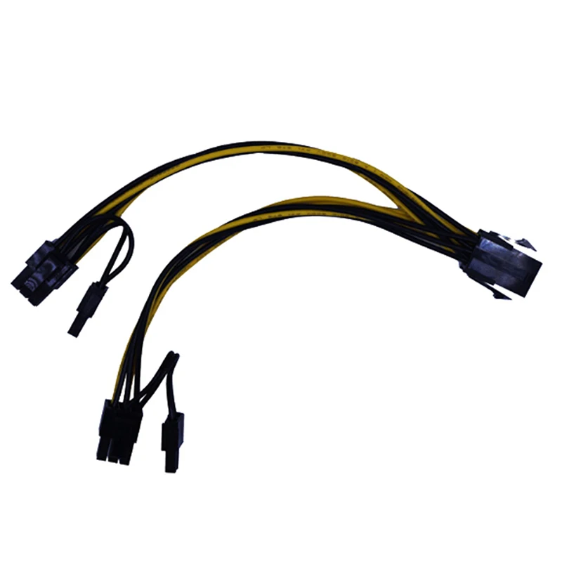 

22Cm Mijnwerker Kabels Cpu 8Pin Om Graphics Videokaart Dual Pci-E Pcie 8Pin ( 6Pin + 2Pin) voeding Splitter Kabel Snoer