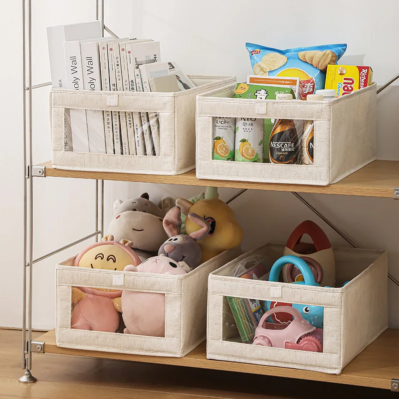 

Storage Boxes for Large foldable Cotton Linen without Lids Fabric Storage Cube Organizer Containers Bins Baskets for Clothes,Toy
