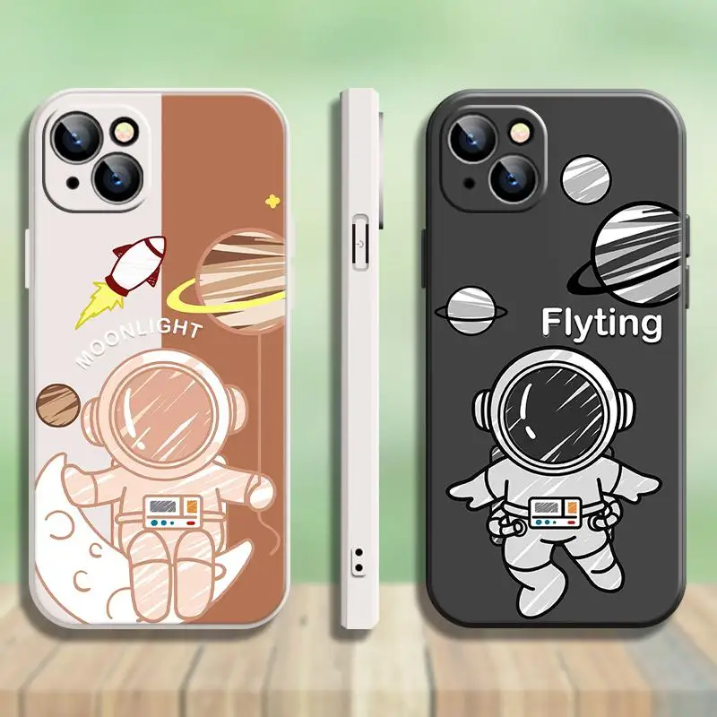 

Cute Cartoon Astronaut Phone Case For iPhone 13 Accessories 6 6s 11 13 X Xr Xs 12 Max Pro Mini SE 2020 8 Plus 7 7P Cpe1 Etui