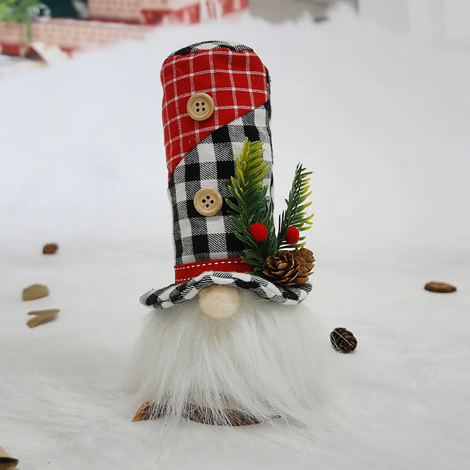 Christmas Decorations Creative People Doll Decoration Top Hat Faceless Doll Hat Creative h Toy Ferret Toy Cactus Toy images - 6