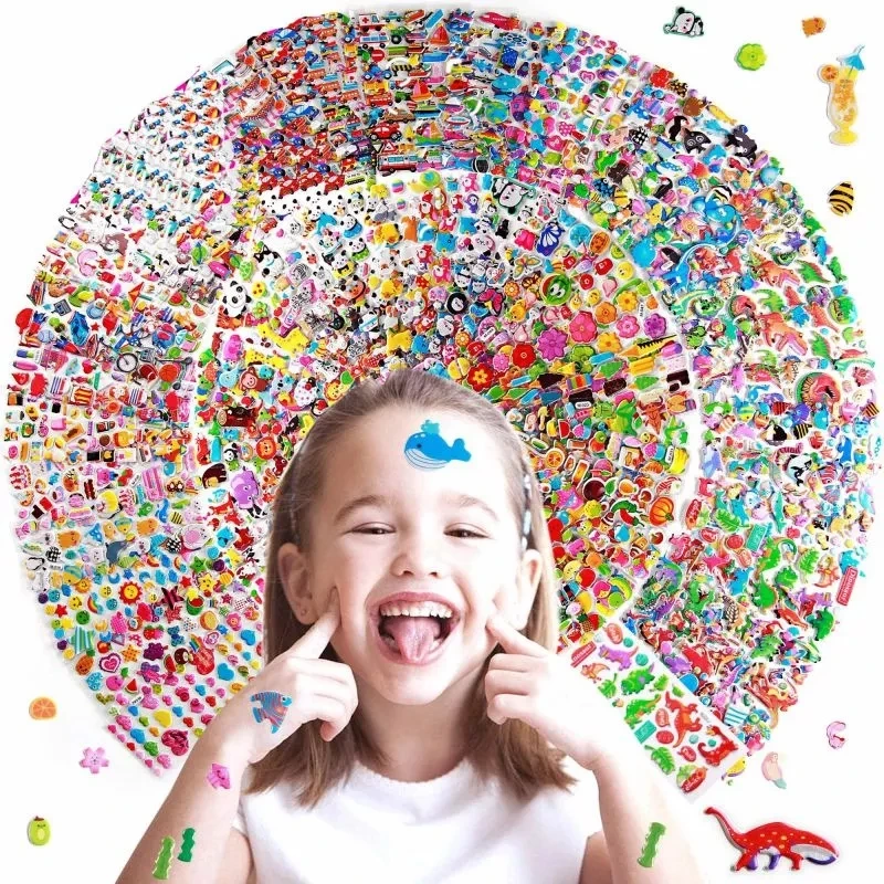

20 Sheets/lot Cartoon Stickers 3D Cartoon Princess Random Puffy Stickers Children's Birthday Gifts For Boys Girls Diy Sticker