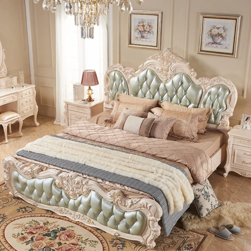 Роскошная кровать принцессы в европейском стиле современные ящики элегантная