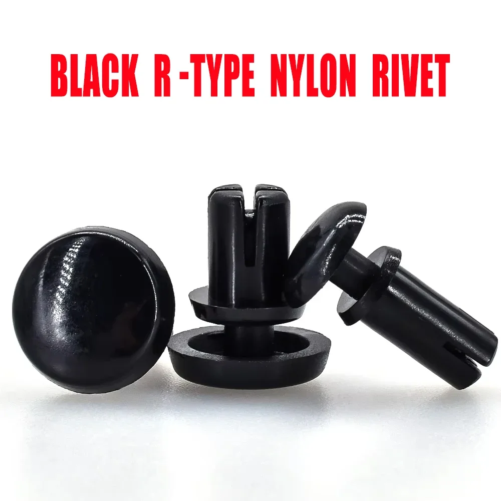 

100 шт., белая/черная нейлоновая заклепка типа R, R2024-R6080, зажим для печатной платы, застежка, заклепки, пластиковые расширительные заклепки R-типа