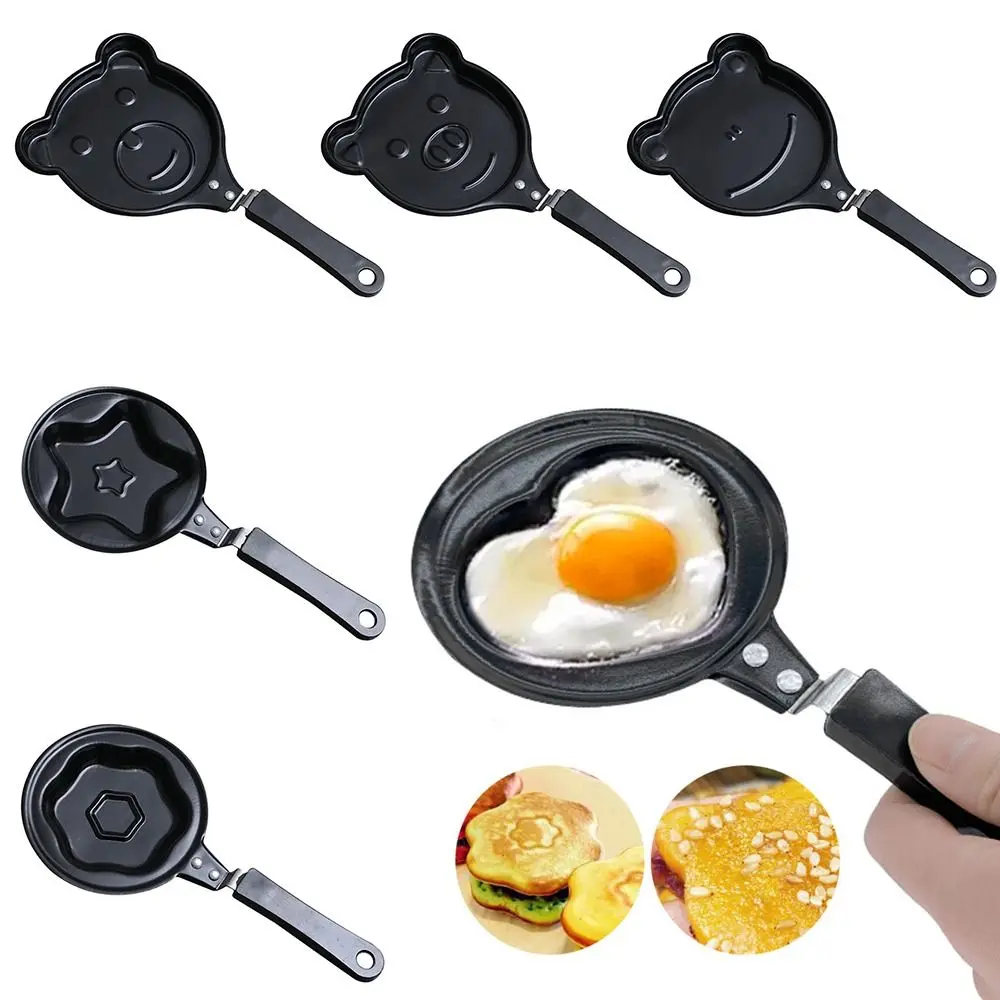 Home Cartoon Non-Stick Egg Pan Heart-Shaped Mold Omelet Pan Breakfast Pans DIY Mini