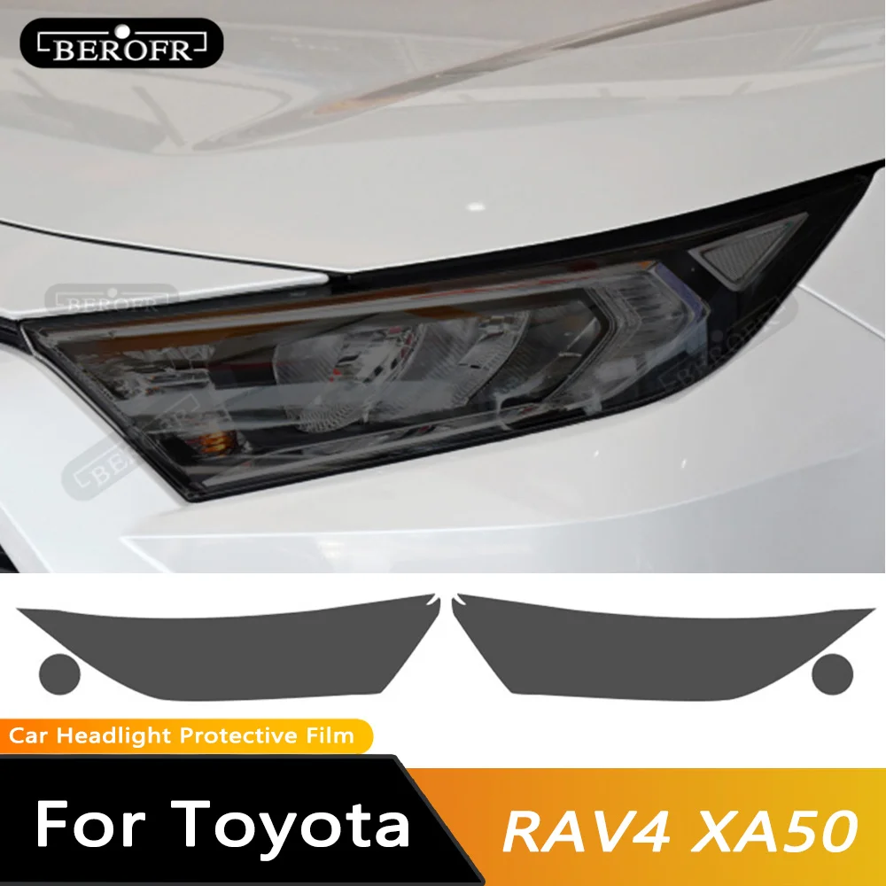 ochronna na reflektory samochodowe folia przedniego światła przezroczysta przydymiona czarna winylowa naklejka TPU do Toyoty RAV4 XA50 2019-Pre