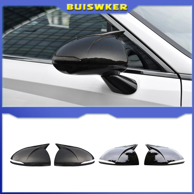 Car Accessories Piano Black Tuning Auto Sport Bat Design RS Side Bat Design Mirror Cover for Hyundai Sonata DN8 2020 2021