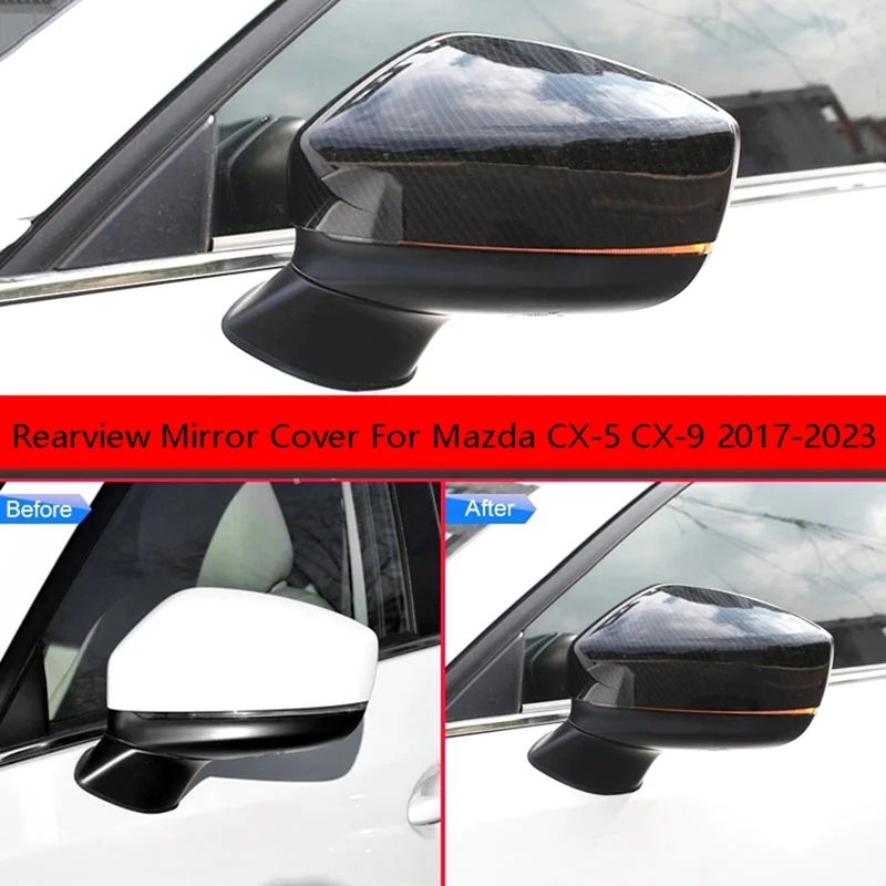 

ABS Rearview Mirror Cover Exterior Side Mirror Cover For Mazda CX-5 CX-9 2017-2023
