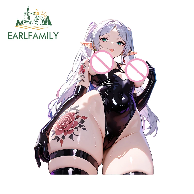 

EARLFAMILY Frieren White Nice Butt автомобильные наклейки Хентай аниме татуировка Gitl водостойкие автомобильные аксессуары наклейка граффити декор для окон