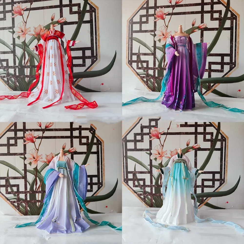 

Chinese Hanfu Long Dress Ancient 1/6 Scale Female Clothes Tradition Suit Fit 12inch Action Figure 30cm BJD Soldier