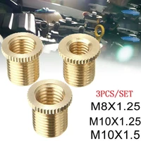 3pc car gear shift knob thread adapter nut insert kit m10x1 25 m10x1 5 m8x1 25 golden aluminum alloy shift knob thread adapters