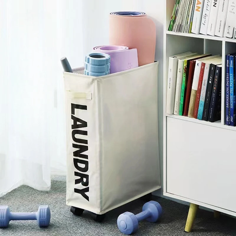 Корзина для белья с колесами большая вместительная корзина хранения коврика