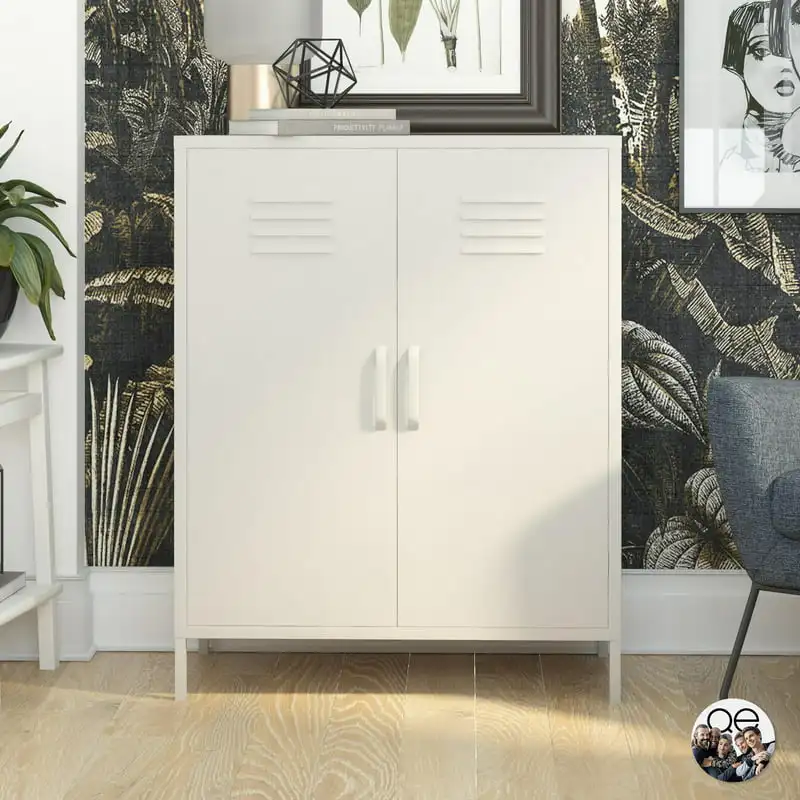 

2 Door Metal Locker Cabinet, Taupe