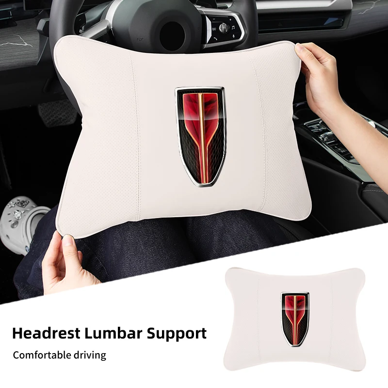 Car Accessories Seat Headrest Neck Pillow Lumbar Support For Hongqi H9 HS5 H5 H7 E-HS9 E115 HS7 LS7 2021 2022 2023