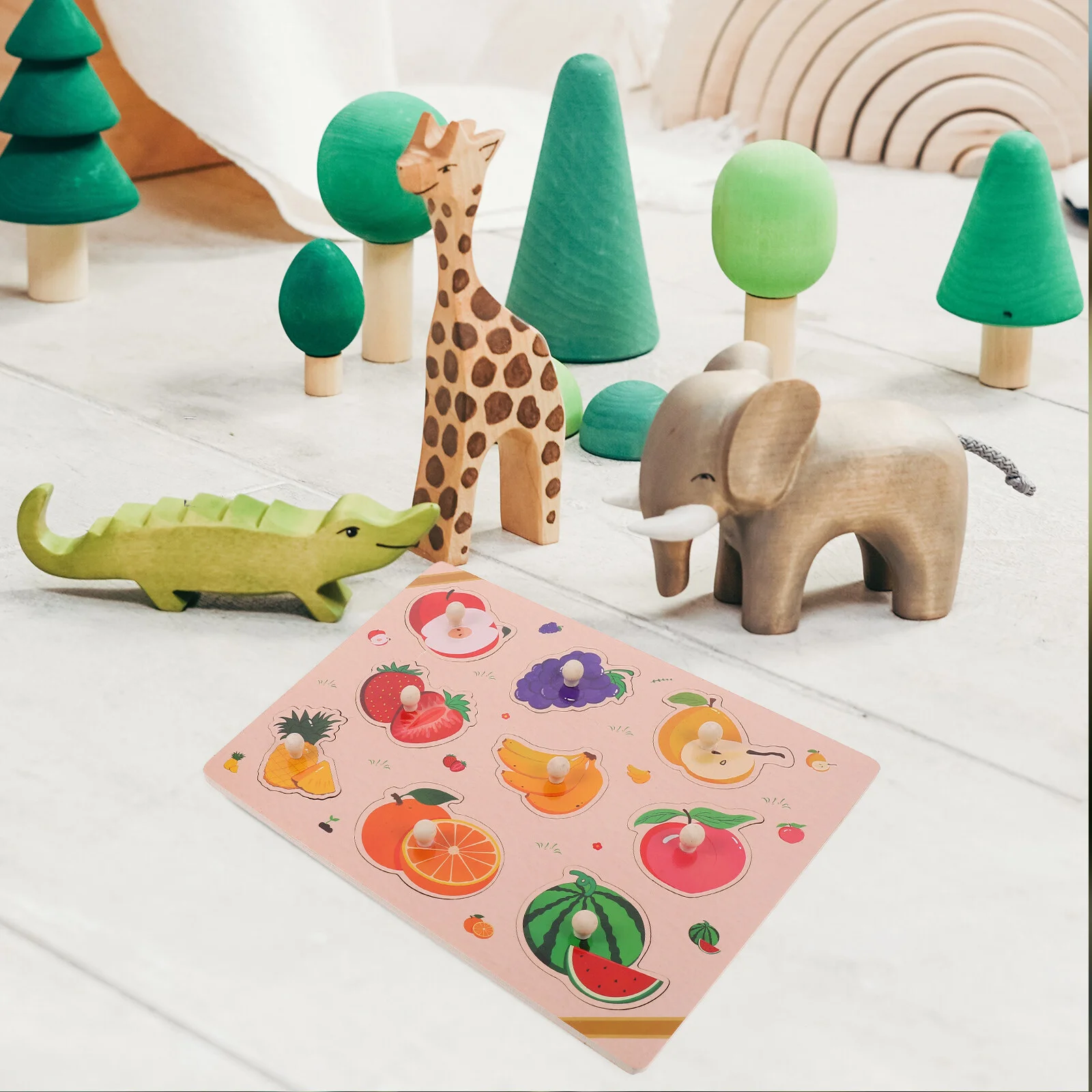 

1 комплект деревянных пазлов для малышей, деревянные пазлы с фруктами, развивающая игрушка для малышей