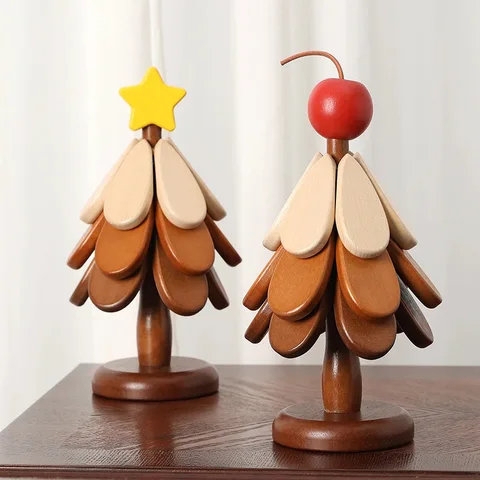 Деревянный изоляционный коврик для рождественской елки, противоожоговый коврик, держатели для коврика для горшка, фестиваль, креативный подарок для украшения обеденного стола, дома