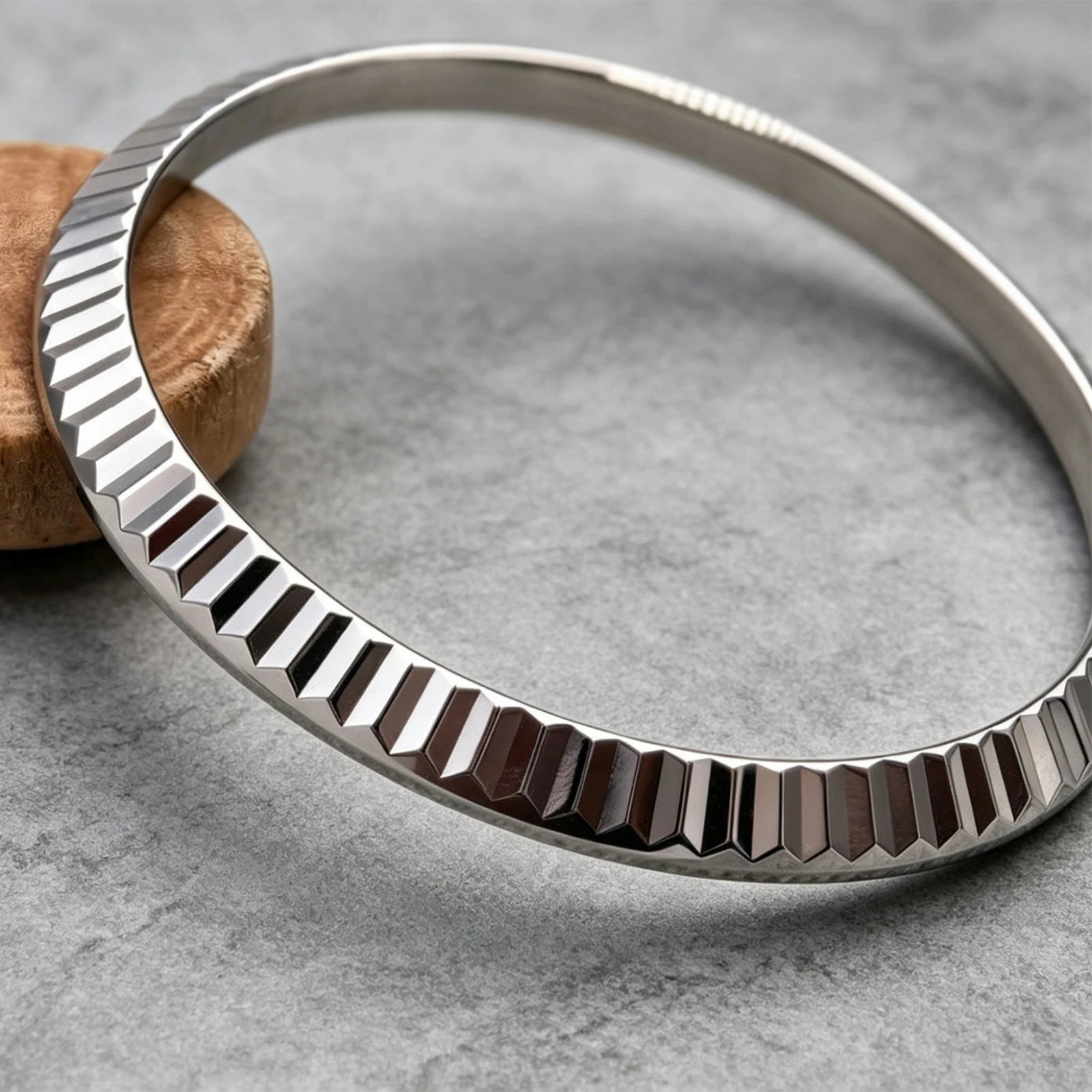 Фото Позолоченный белым золотом рифленый безель для RLX Datejust 36 мм, подходит для моделей 126234, 116234, 126200, высококачественная запасная часть для часов. №3