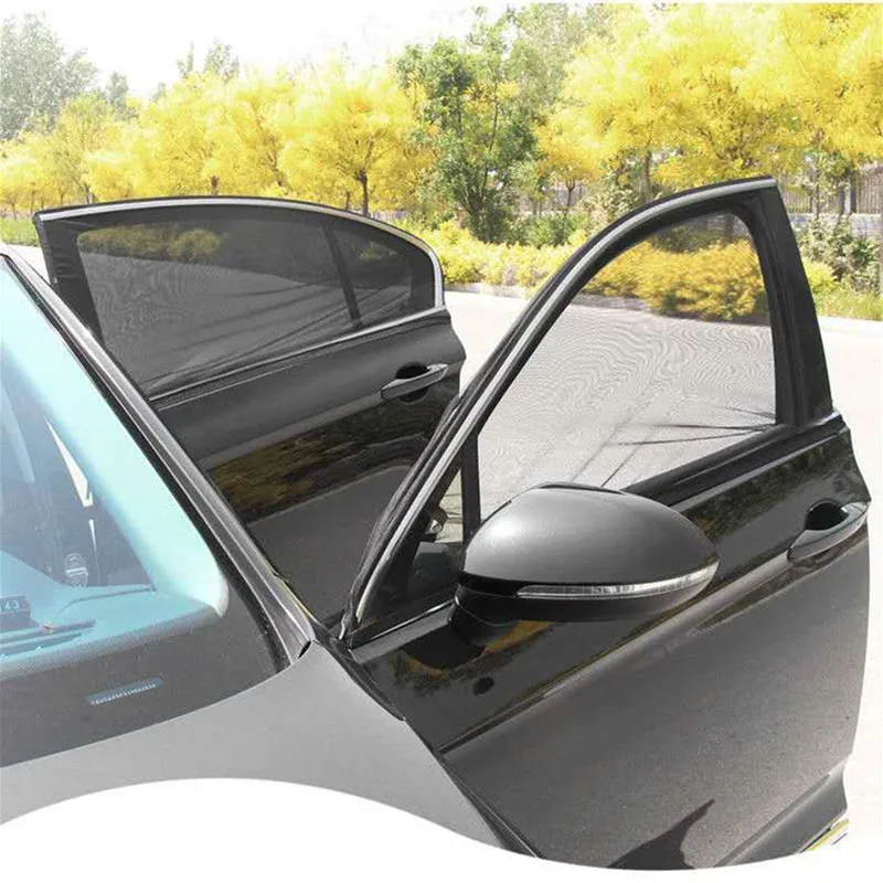 4pcs Car Window Sun Visor Shade Mesh Cover Sunshade Insulation Anti-mosquito Fabric Shield for BMW Audi Benz Lexus Honda Peugeot - купить по