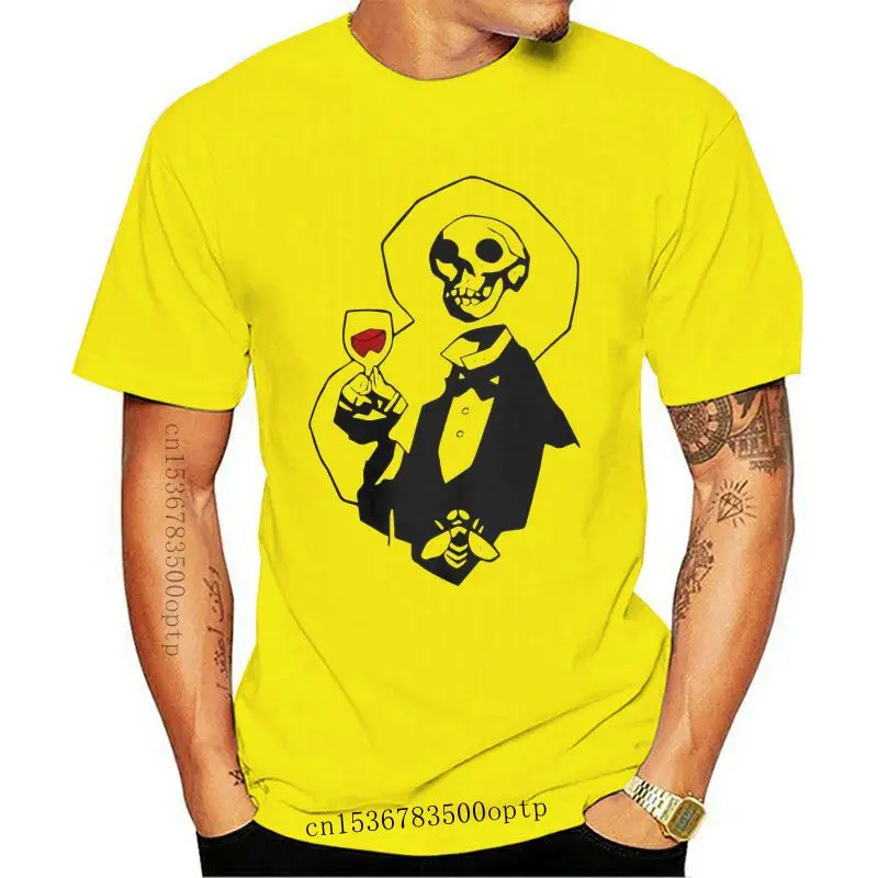 

Camiseta con cabeza de esqueleto de Humor para hombre, Camisa de algodón con cuello redondo, de manga corta, ropa de talla grand