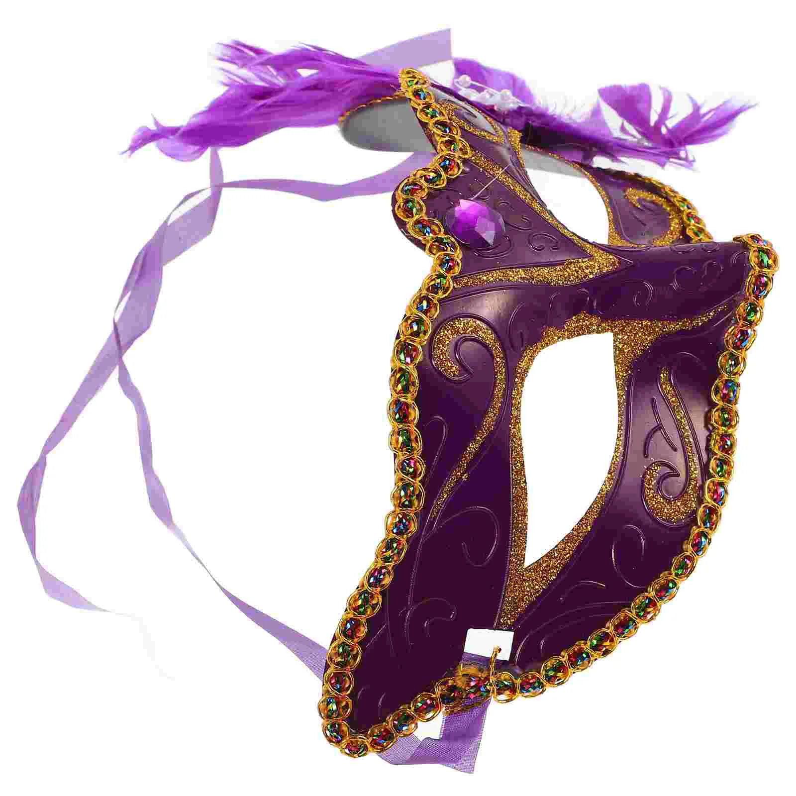 Фиолетовая полумаска для лица костюм реквизит красочная маскарадная маска