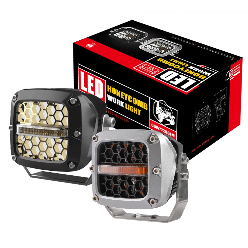 Квадратная Светодиодная рабочая лампа Emark 60 Вт 3 5 дюйма Автомобильные дневные