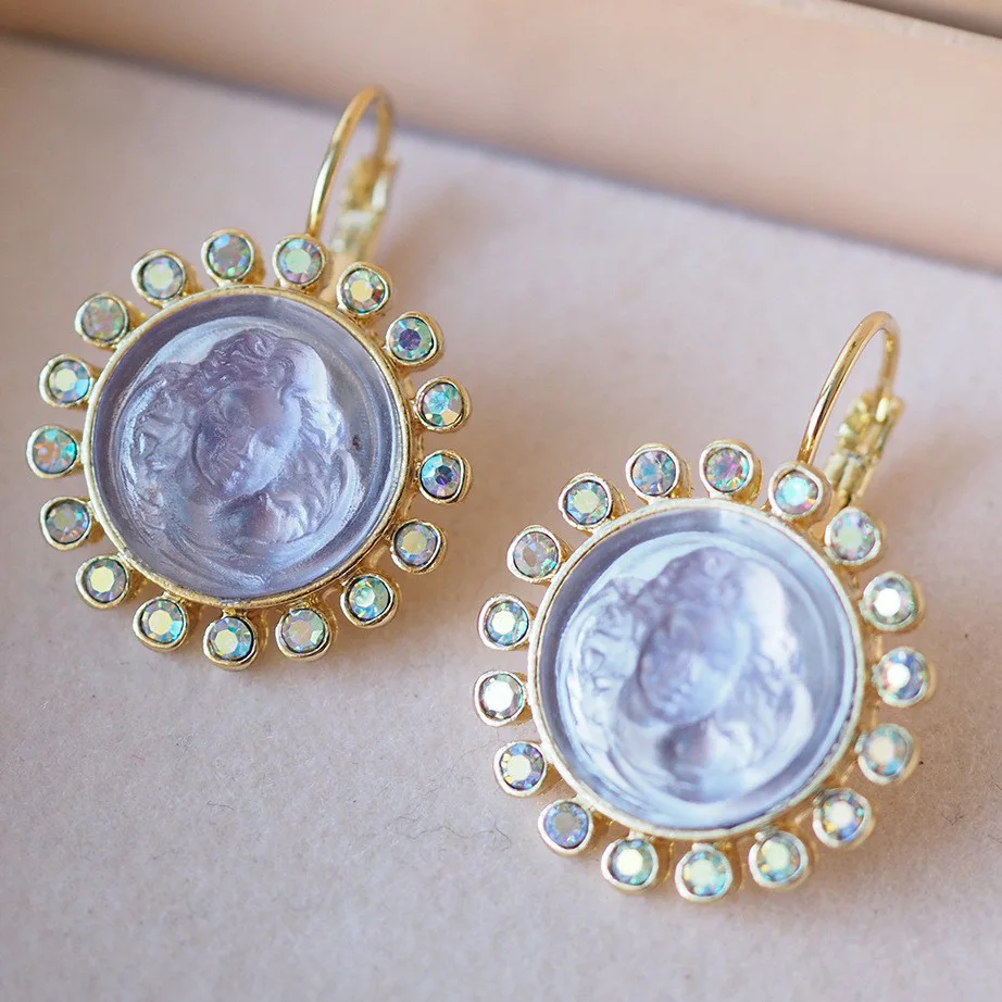 

Ring Embossed Earrings Retro Easy Matching Women