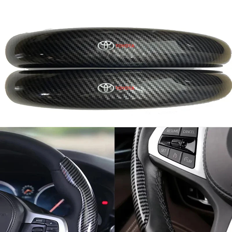 

Car Carbon Fiber Steering Wheel Buckle For Toyota Land Vios Yaris Cruiser Corolla Fortuner Sequoia Auris Avensis Celica Rav C-HR