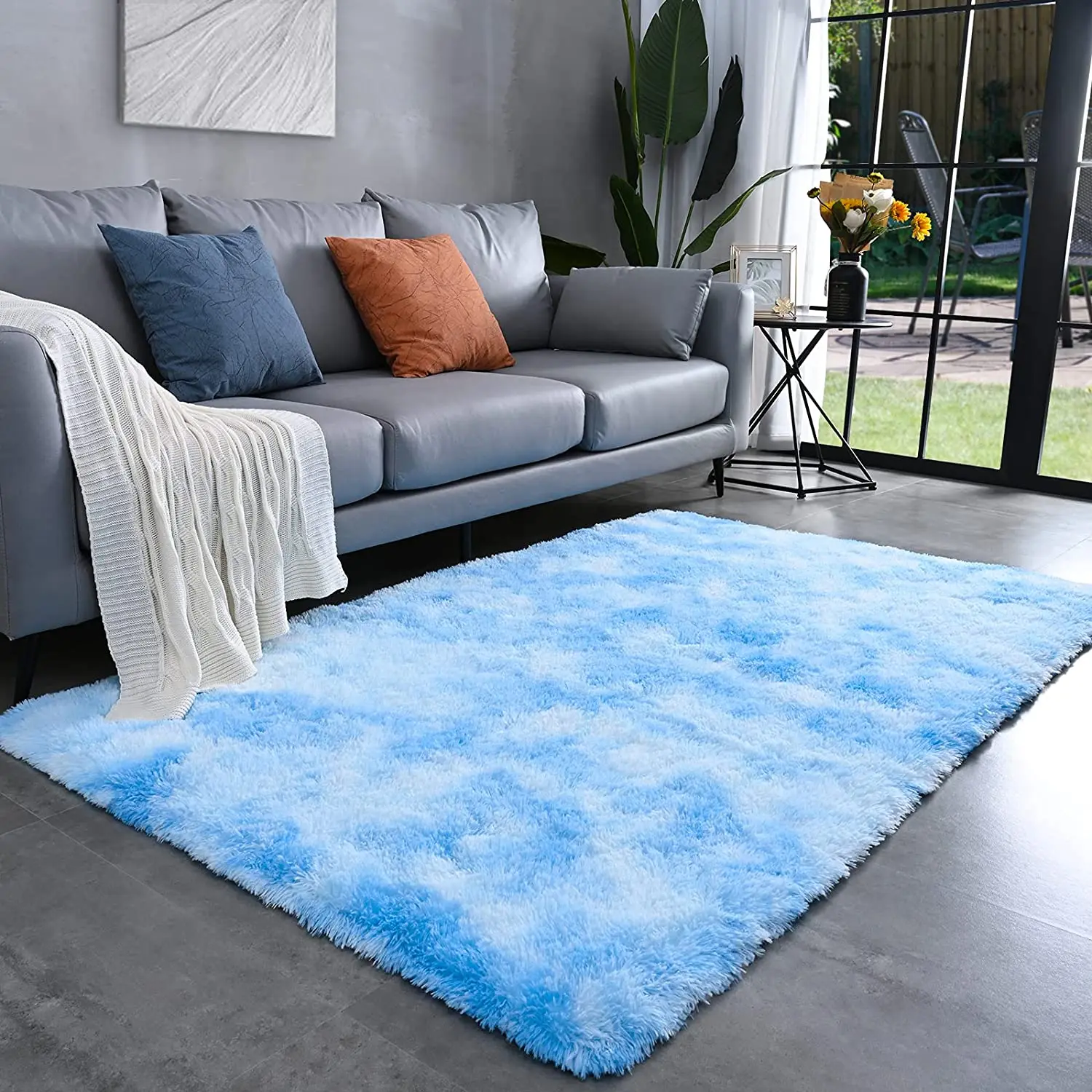 

Nordic tie-dye rug Super fluffy large area living room carpet Soft plush non-slip carpet bedroom child home decorative floor mat