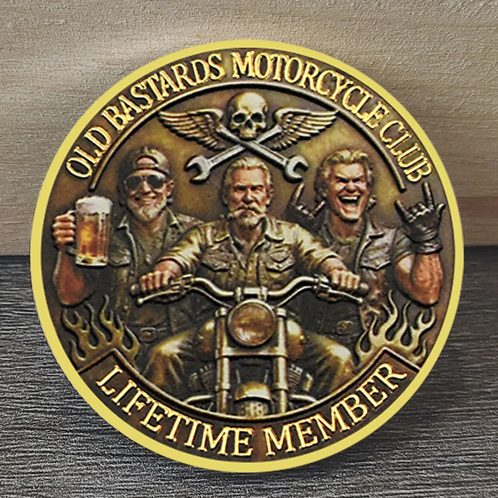 

Медная винтажная монета-сувенир Old Bastards Motorcycle Club