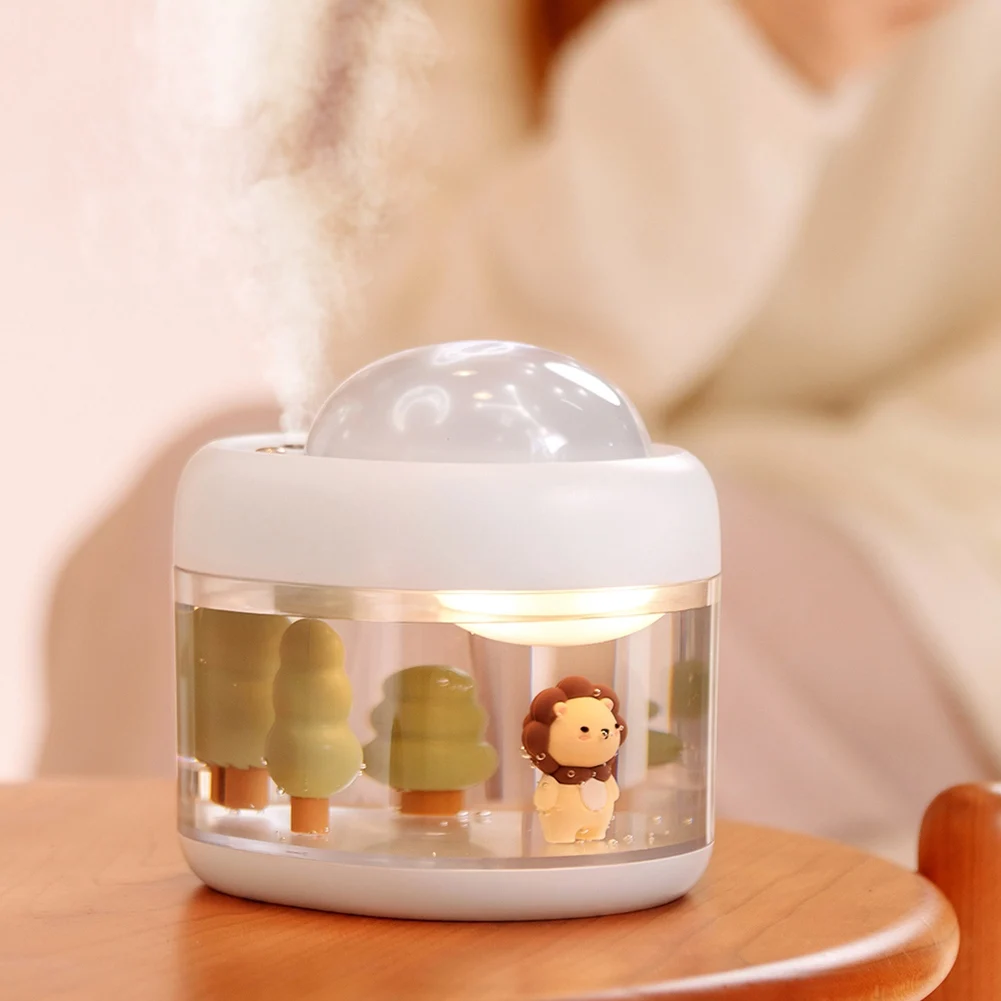 Вращающийся увлажнитель с проекцией милого льва 500 мл настольный