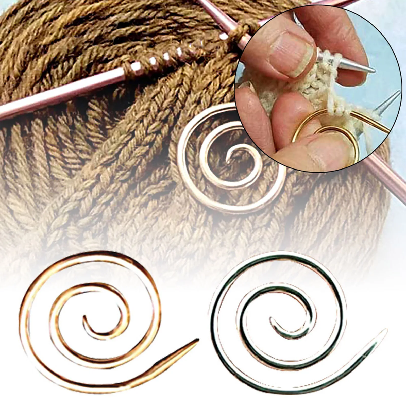 

3PCs Alloy Knitting Needles Spiral Shawl Crochet Pin Bent Tapestry Needles For Yarn DIY Sewing Accessories Knitting Tool 4cmx4cm