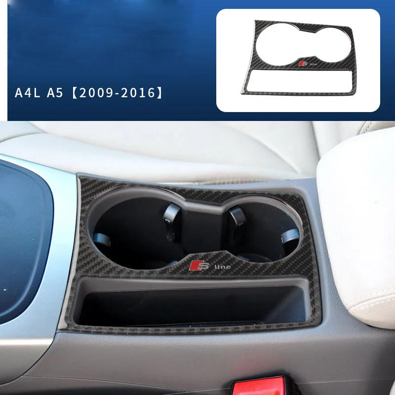 

Carbon Fiber Car Interior Sticker for Audi A4L B8 A5 A5L 2009-2016 Trim Cup Holder Frame Cover Sticker Auto Tuning Accessories