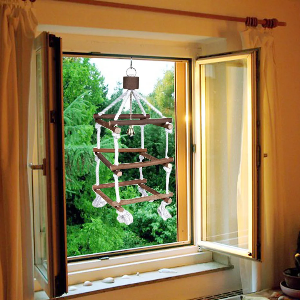 

Деревянная подвесная качели, деревянная веревка, башня, птичий мост, качели, игрушка для активного скалолазания, Жевательная клетка для дом...