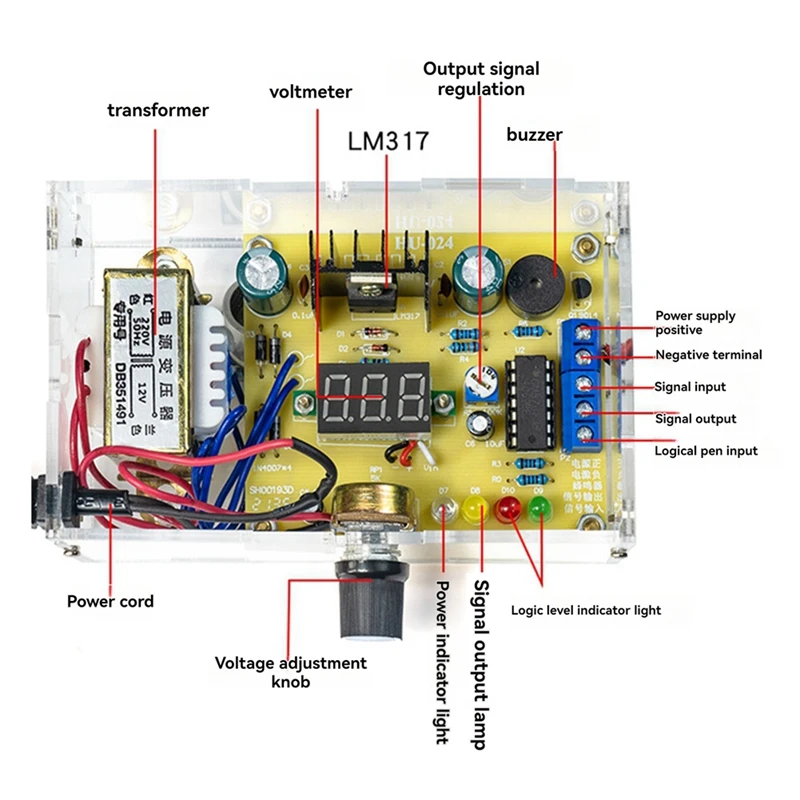 LM317 Adjustable Voltage Regulated Power Supply DIY Kit AC 220V Stabilized Laboratory EU Plug