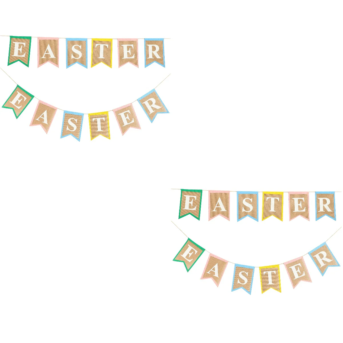 

2pcs Easter Banner Decoration Easter Themed Design Banner Party Bunting Decoration