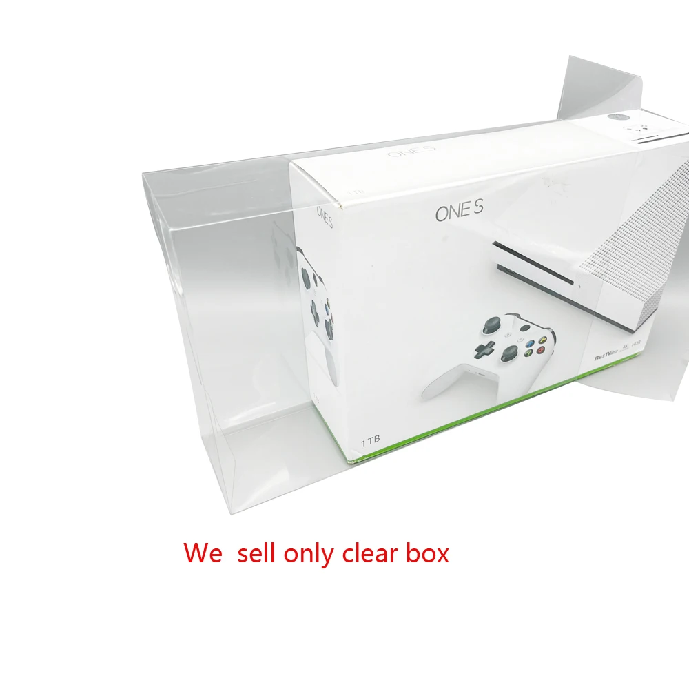 Clear Transparent Box For XBOX One S Console Collection Display Storage Cover Case PET Protector