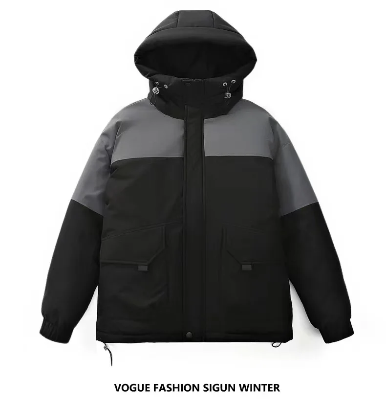 

2023 устойчивый к холоду и утолщенный пуховик контрастных цветов в стиле пэчворк