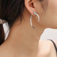 designer big crescent moon stud earrings for women shiny rhinestones earrings 2022 fashion jewelry ear studs wedding accessories