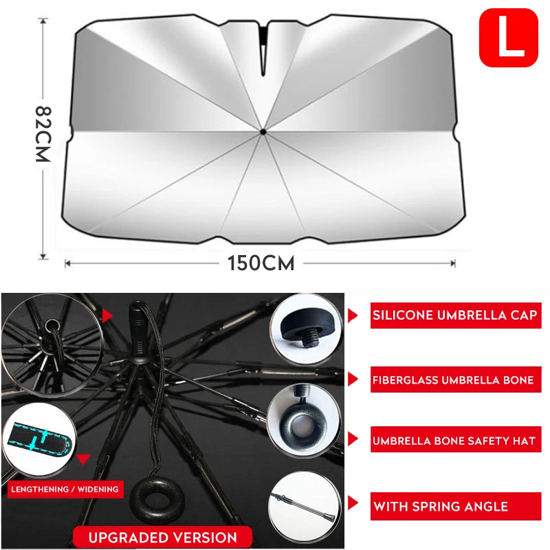 

Karcle автомобильный солнцезащитный козырек, зонт с запасом, зонтик на лобовое стекло автомобиля, авто переднее окно, складные солнцезащитные чехлы, автомобильный зонтик от солнца