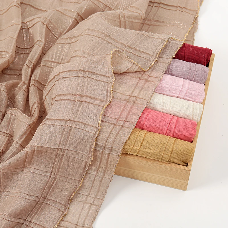 Женский шарф-хиджаб из серебристой проволоки длинный мусульманский хиджаб