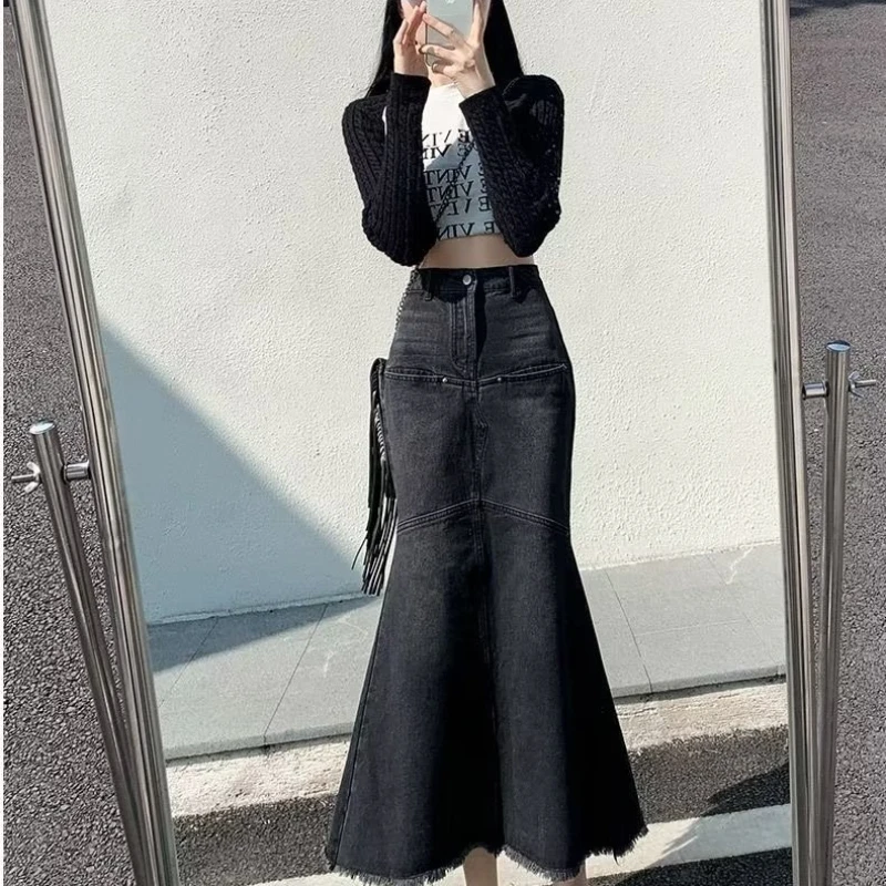 Женская повседневная однотонная юбка в корейском стиле