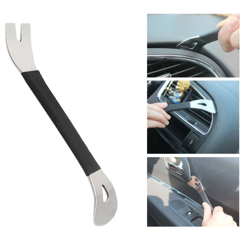 

Metal Crowbar Auto Hand Tool Double-ended Disign Pry Bars Automotive Tools Equipment Easily Pry Tool for Car Door Handle M4YD