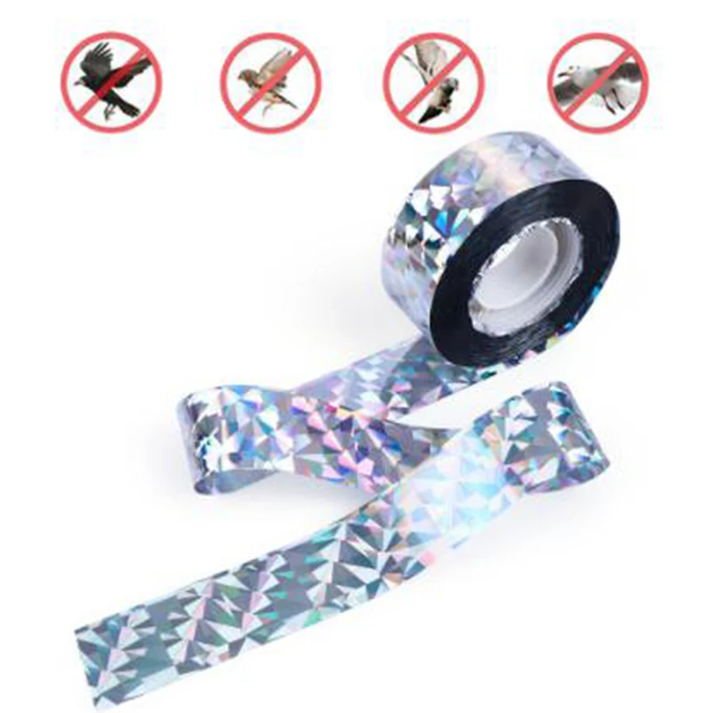 

Anti Bird Tape Flashing Reflective Bird Repellent Scare Tape Pigeons Crow Keep Away Double-sided Bird Repeller Ribbon